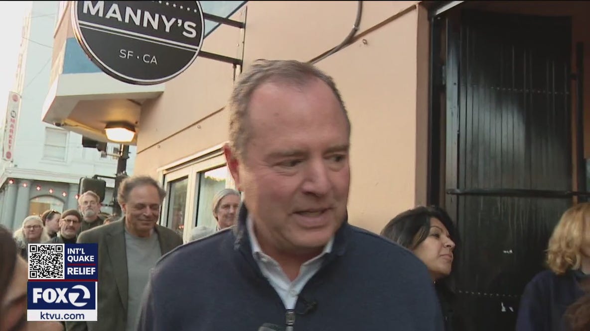 Rep. Adam Schiff campaigning for Senate seat
